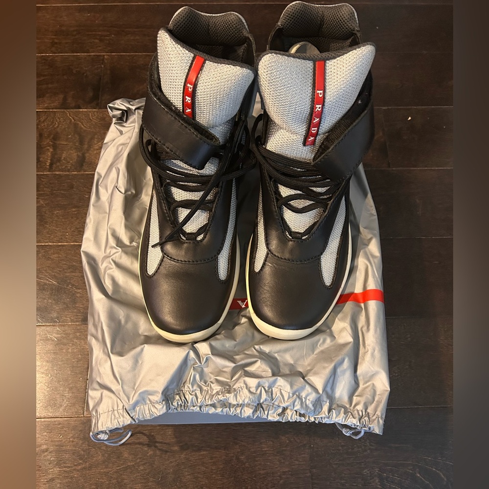 Prada Linea Rossa American Cup high-top Sneaker.